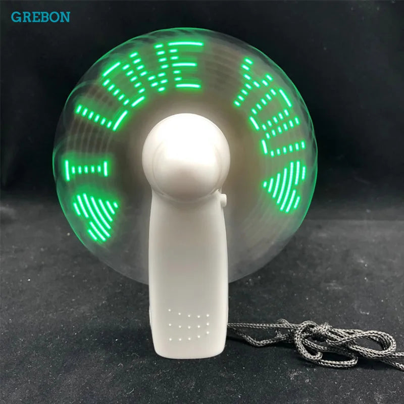 Luminous Portable Fan Mini Led Fancy Light Handheld Batter Power Air Cooling Summer Flexible Creative Gift Desktop Home Outdoor