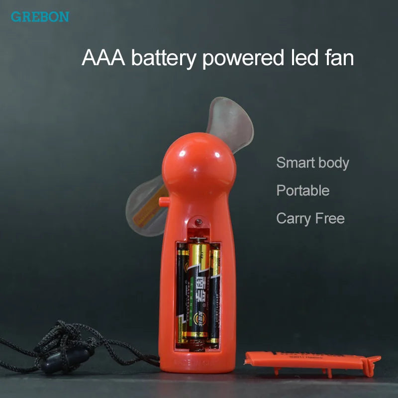 Luminous Portable Fan Mini Led Fancy Light Handheld Batter Power Air Cooling Summer Flexible Creative Gift Desktop Home Outdoor