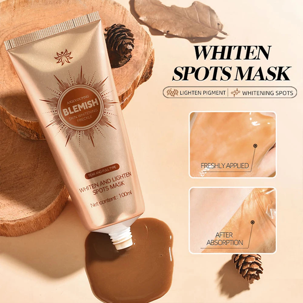 Whiten Lighten Spots Peel-Off Facial Mask Anti-Blemish Freckle Blackhead Removal Deep Cleansing Peeling Brightening Face Mask