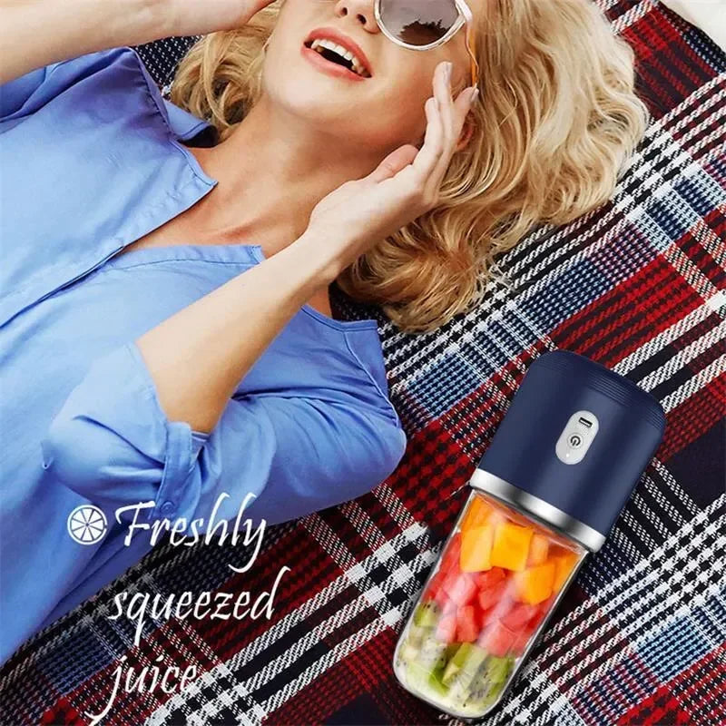 Electric Juicer Cup For Travel Portable Juicer Mixer 6 Blades Usb Fresh Fruit Juice Personal Blender Portable Blender Smoothie
