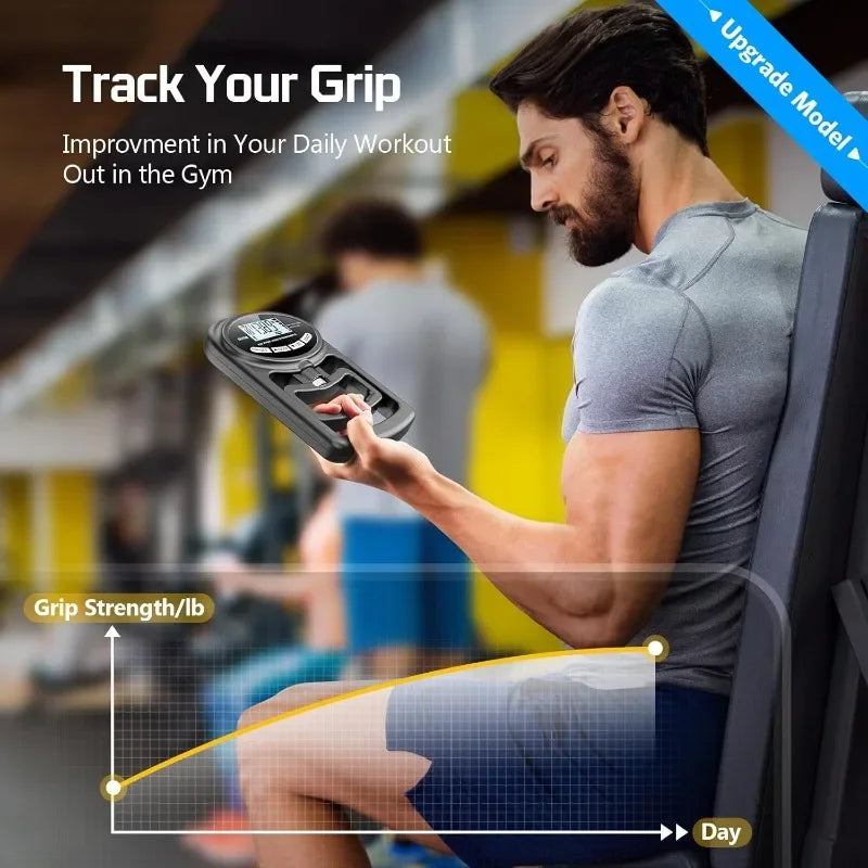 Grip Strength Tester Electronic Tester 396Lbs/180Kg Digital Dynamometer Grip Strength Meter USB LCD Screen Hand Grip Dynamometer
