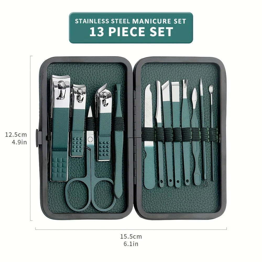 7/13/24pcs Manicure Tool Set, Cuticle Nippers And Cutter Kit, Professional Nail Clippers Pedicure Kit, Nail Art Tools