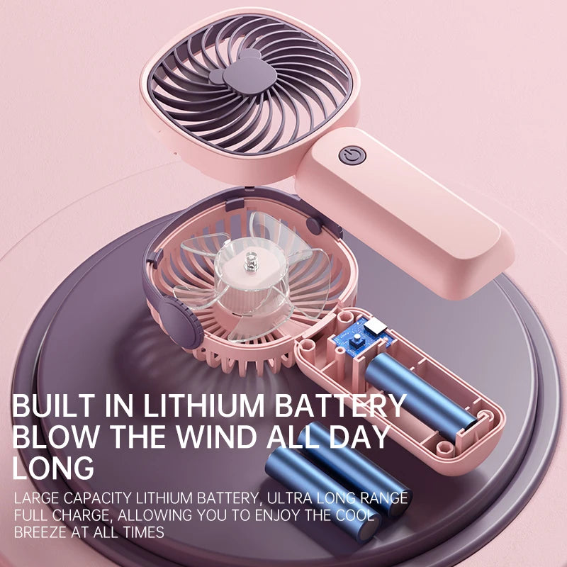 Mini USB Handheld Fan Multi-Functional Desktop With Stand Eectric Fan Students Outdoor Portable Portable Small Fan