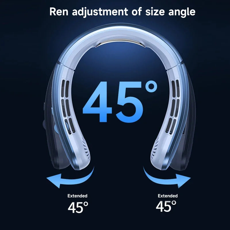 Xiaomi Portable Mini Hanging Neck Fan Digital Display Power Fan Neckband Air Cooler USB Rechargeable Fans Cooling Tool Summer