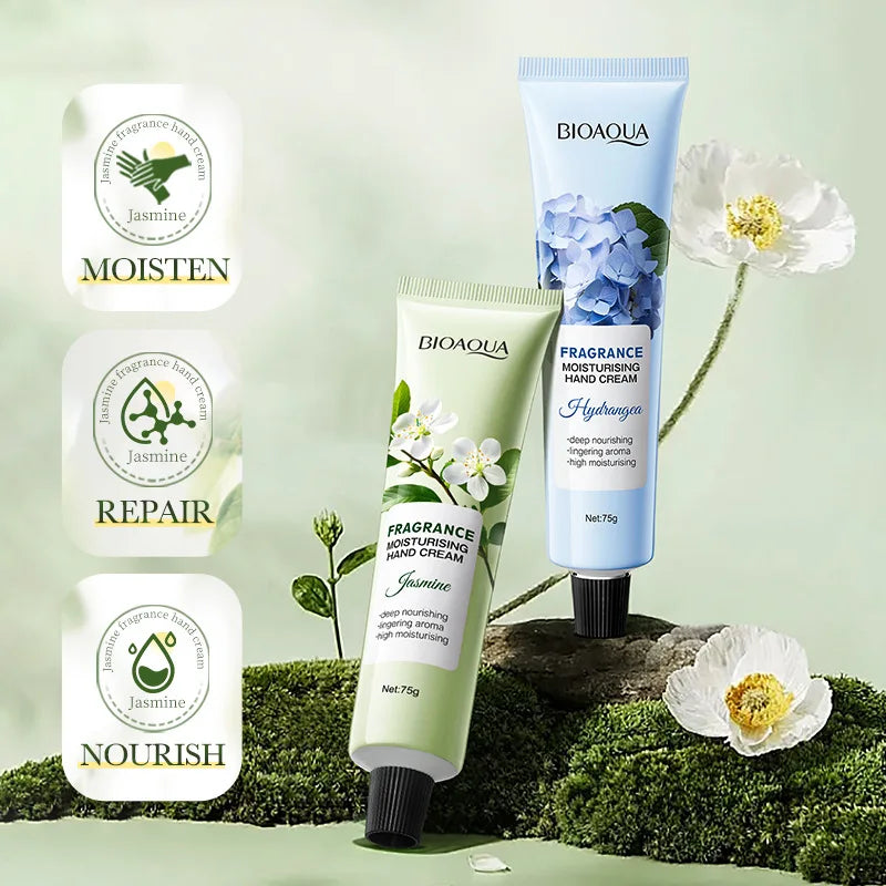 5pcs/set 75g BIOAQUA Moisturizing Hand Cream Sets Sakura Lavender Fragrance Handcream Nourishing Hands Skincare Creams Set