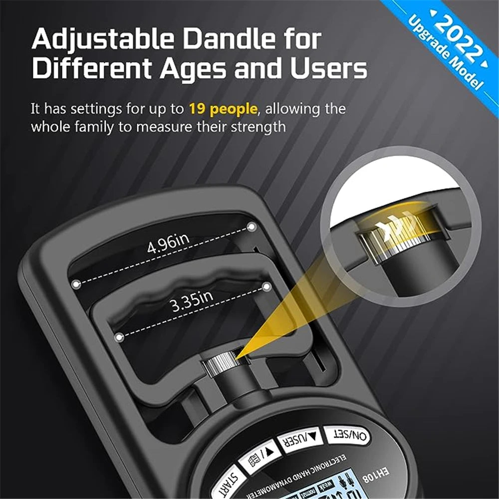 Grip Strength Tester Digital Hand Dynamometer Grip Strength Meter USB LCD Screen Hand Grip Dynamometer