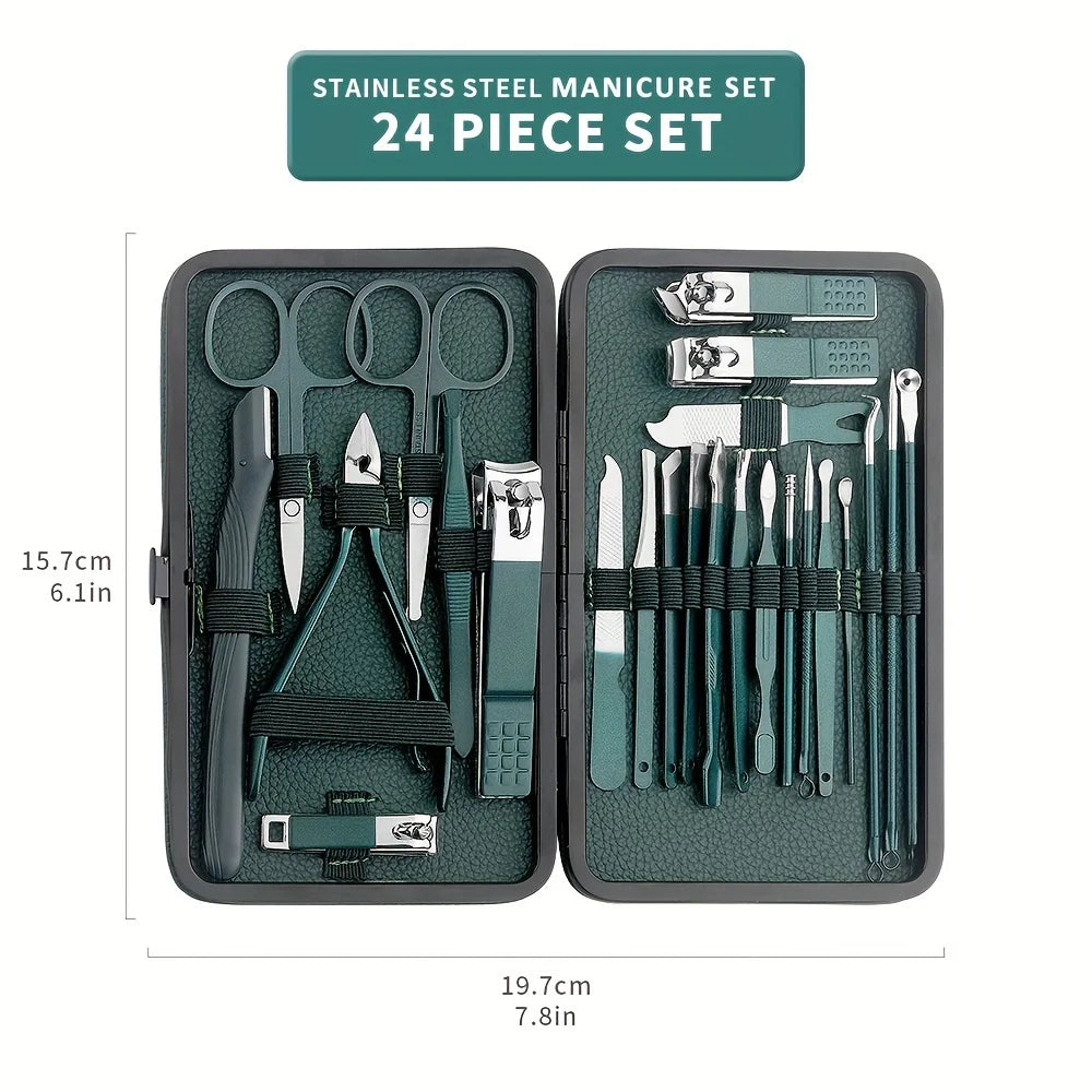 7/13/24pcs Manicure Tool Set, Cuticle Nippers And Cutter Kit, Professional Nail Clippers Pedicure Kit, Nail Art Tools