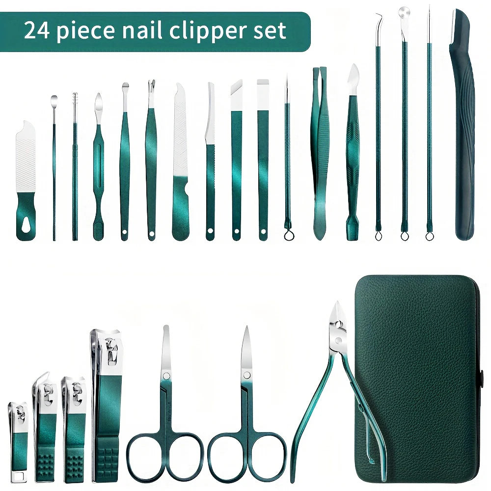 7/13/24pcs Manicure Tool Set, Cuticle Nippers And Cutter Kit, Professional Nail Clippers Pedicure Kit, Nail Art Tools