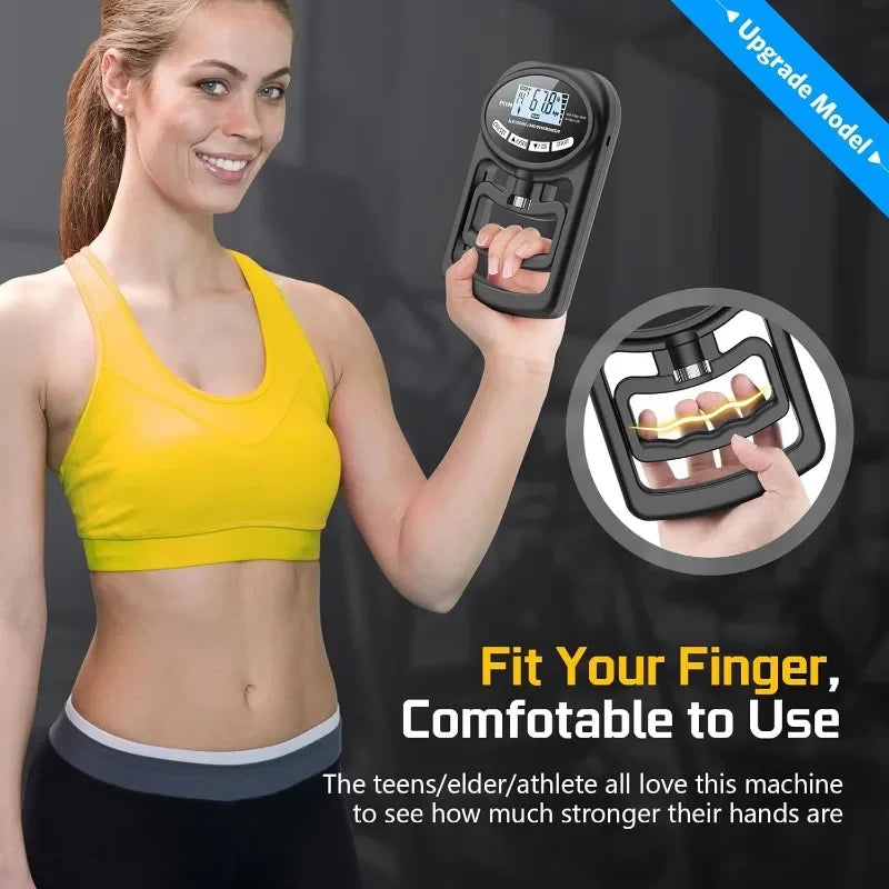 Grip Strength Tester Electronic Tester 396Lbs/180Kg Digital Dynamometer Grip Strength Meter USB LCD Screen Hand Grip Dynamometer