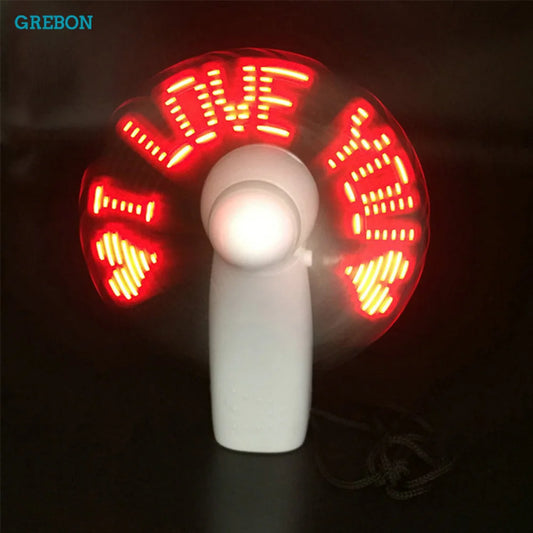 Luminous Portable Fan Mini Led Fancy Light Handheld Batter Power Air Cooling Summer Flexible Creative Gift Desktop Home Outdoor