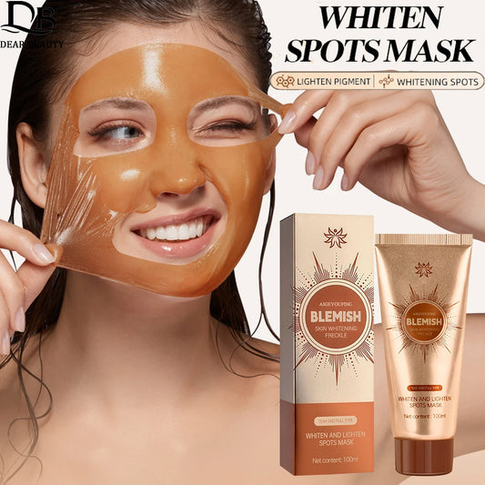 Whiten Lighten Spots Peel-Off Facial Mask Anti-Blemish Freckle Blackhead Removal Deep Cleansing Peeling Brightening Face Mask