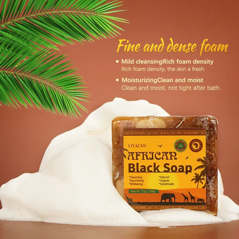 African Black Soap Organic Shea Butter Anti Rebelles Treatment Acne Moisturizing SkinCare Handmade Beauty Body Bath