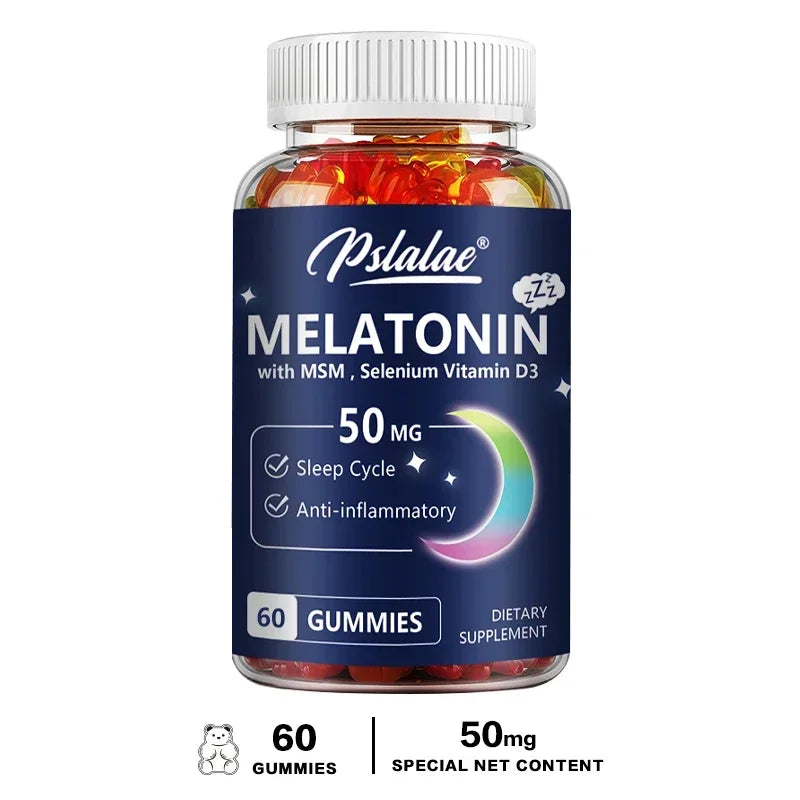 Melatonin Gummies 50mg - Sleep Support, Stress Relief, Improved Sleep Quality, Boosted Energy Production, Increased Vitality