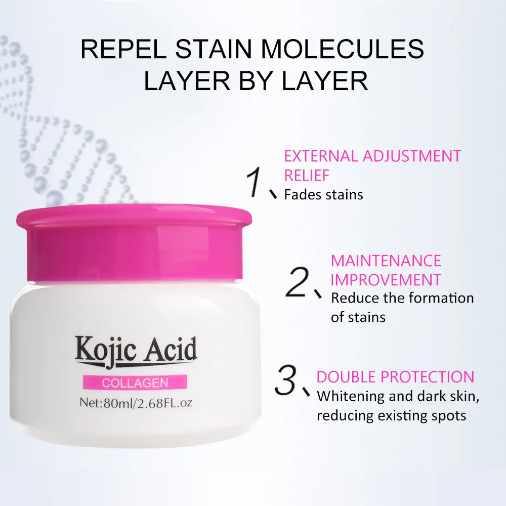 Kojic Acid& Collagen Whitening Cream Face Cream Remove Dark Spots Face Care Moisturizing Anti-Aging Firming Skin Care Cosmetics